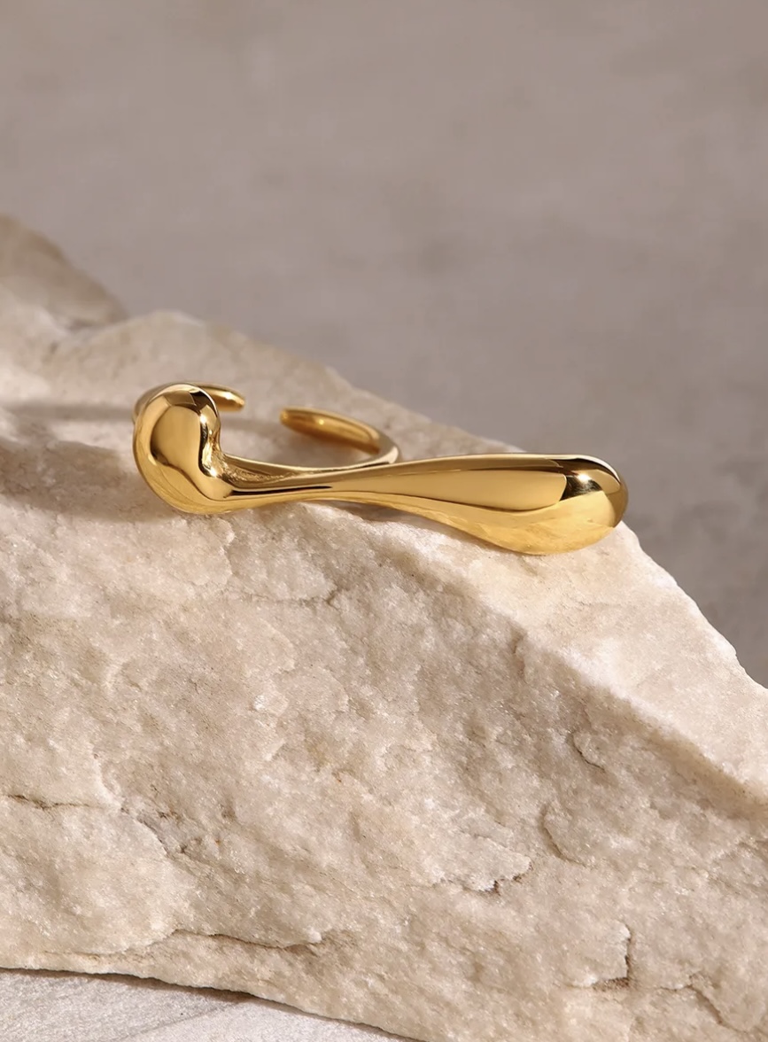 Golden Droplet Ring