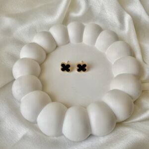 Noir Clover Studs