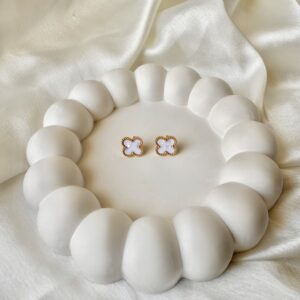 Ivory Clover Studs