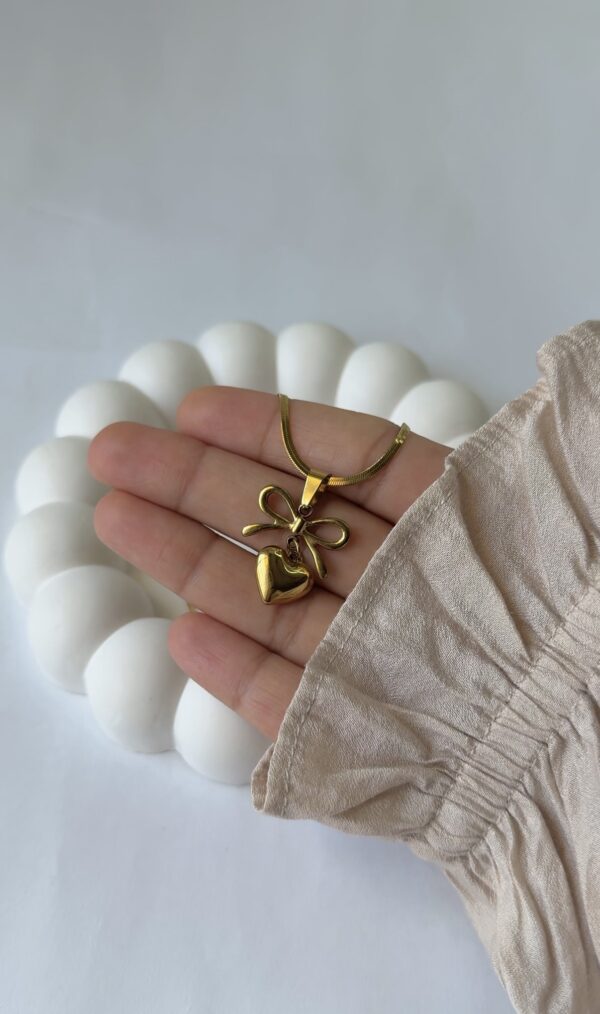 Bow Heart Necklace