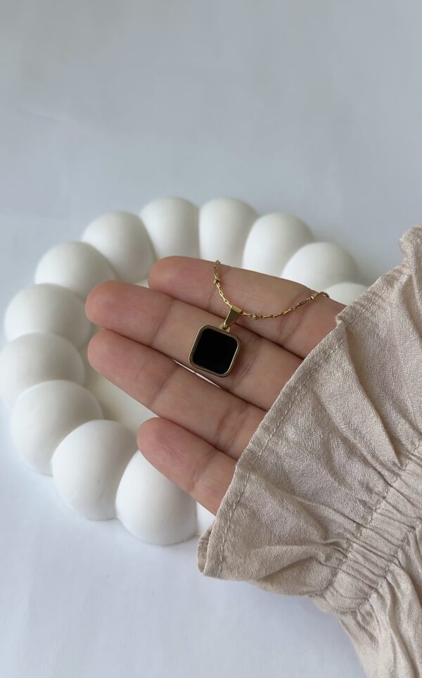 Onyx Square Necklace