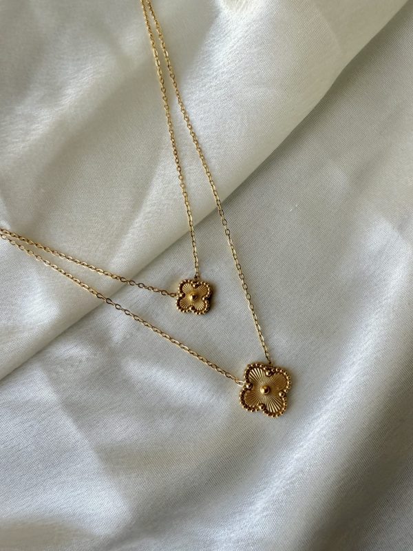 Golden Clover Necklace — 18K gold plated necklace by EverAura Jewels