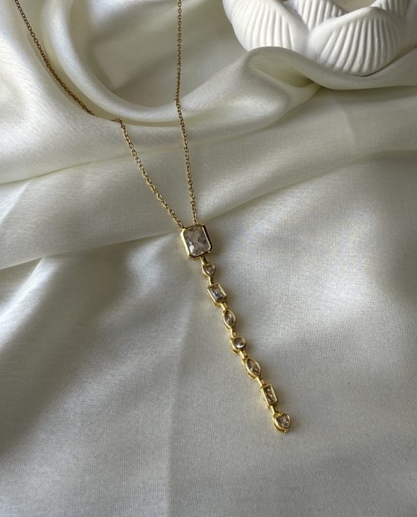 Crystal Drop Necklace — 18K gold plated necklace by EverAura Jewels