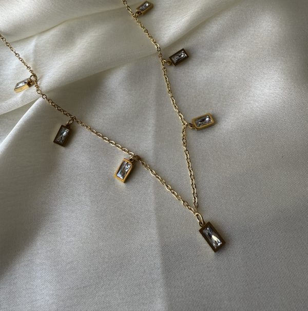 Baguette Fringe Necklace