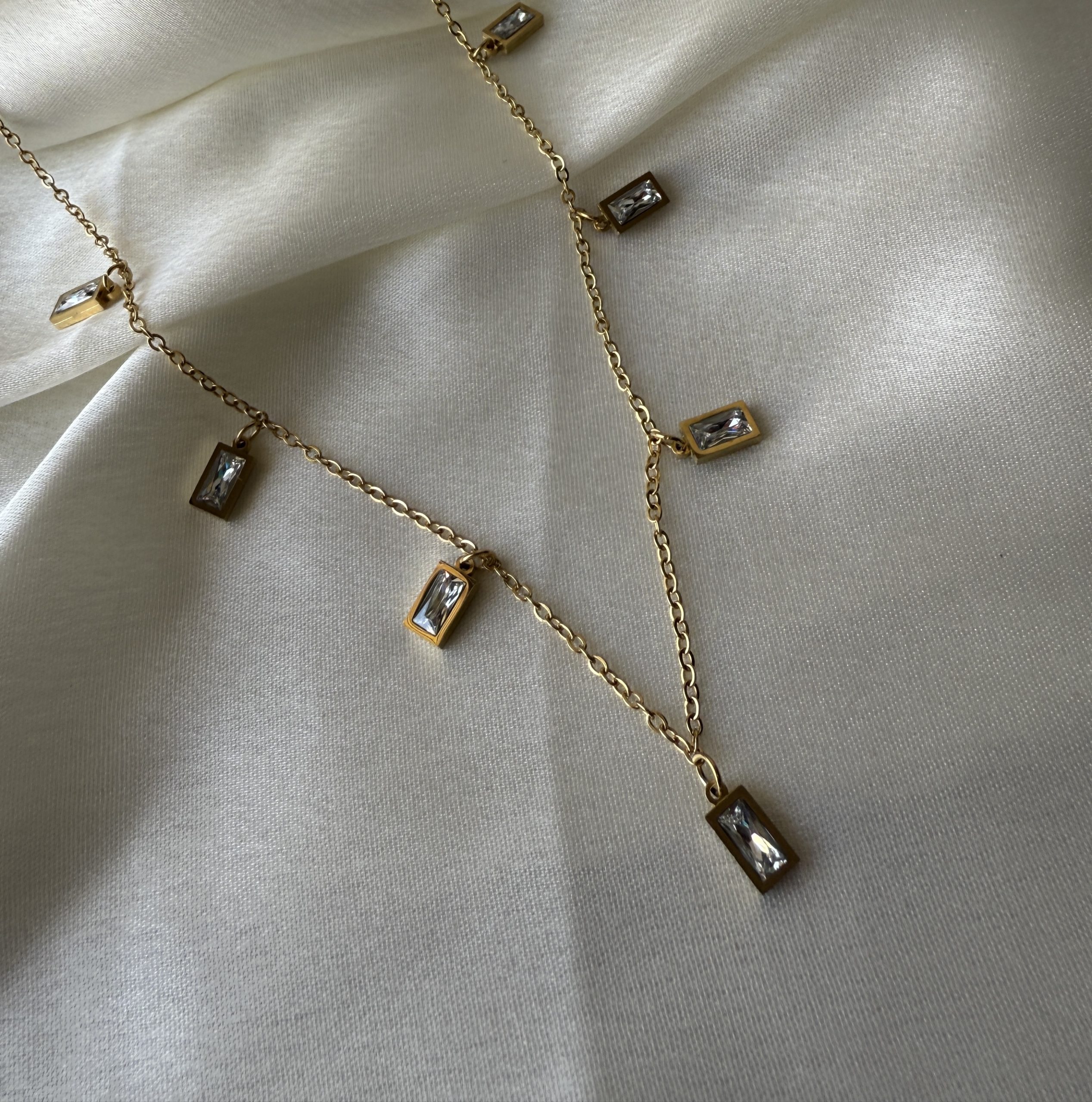 Baguette Fringe Necklace