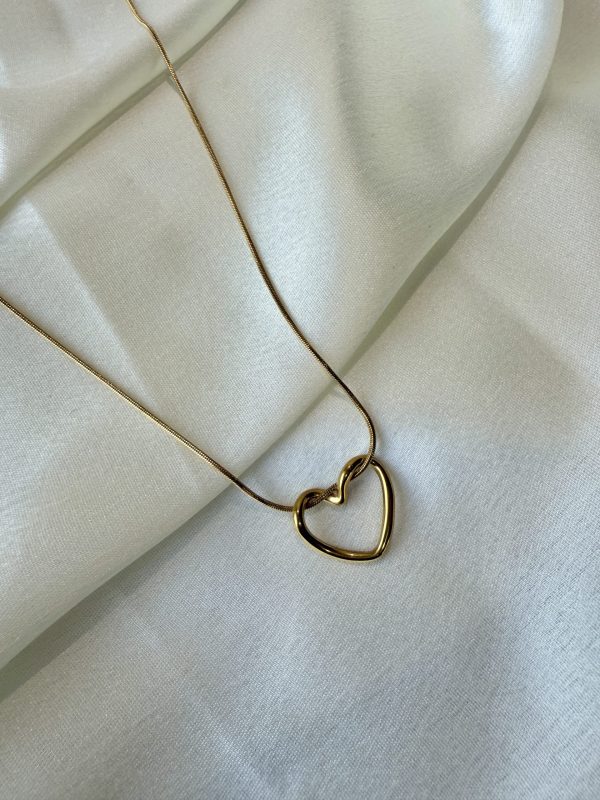 Whisper Heart Necklace — 18K gold plated necklace by EverAura Jewels