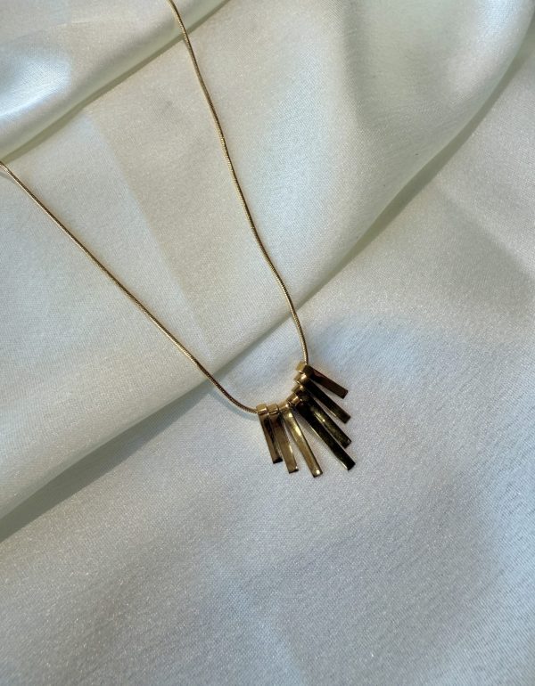 Gold Fringe Necklace — 18K gold plated necklace by EverAura Jewels