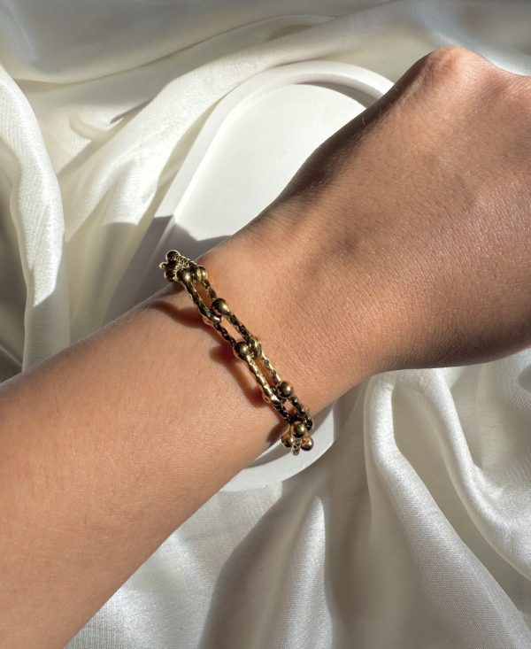 Golden Bead Bracelet — 18K gold plated chain bracelet by EverAura Jewels