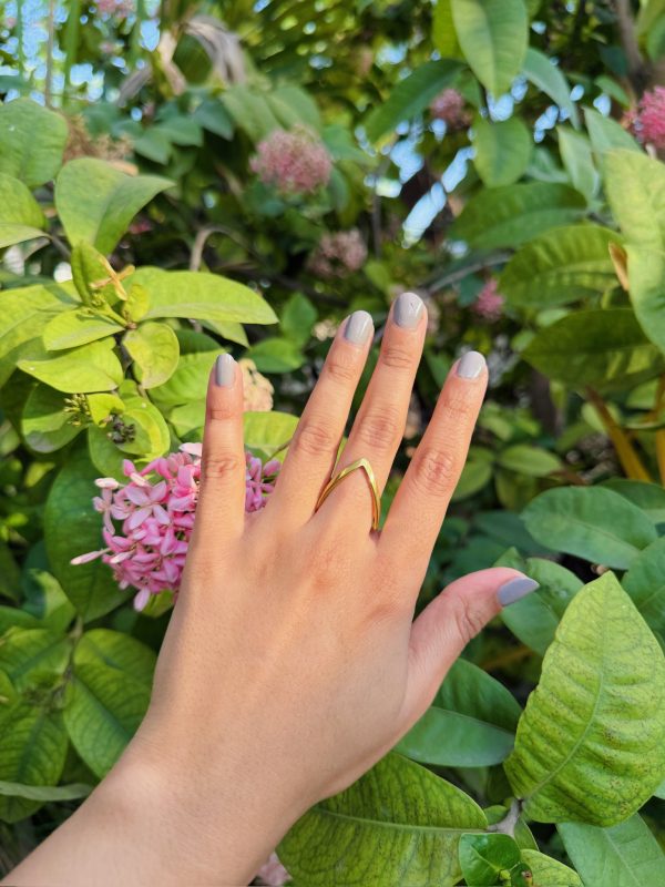 Golden V Ring — 18K gold plated ring by EverAura Jewels
