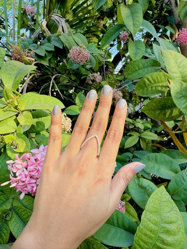 Crystal V Ring — 18K gold plated ring by EverAura Jewels