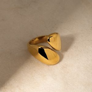 Golden Petal Ring — 18K gold plated ring by EverAura Jewels — view 5