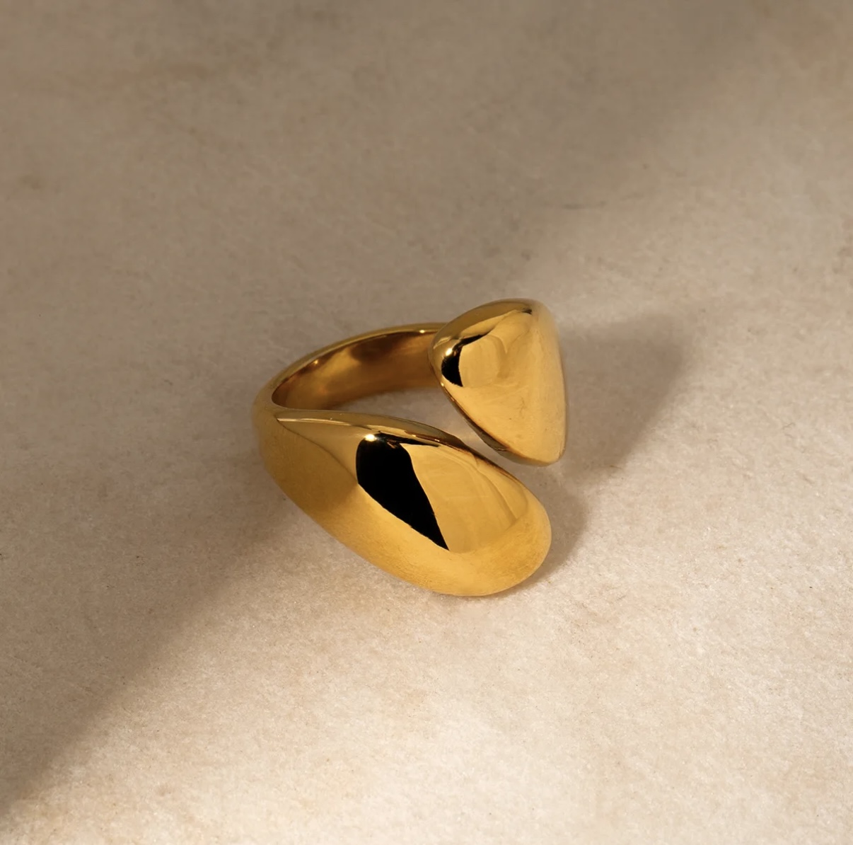 Golden Petal Ring — 18K gold plated ring by EverAura Jewels — view 5