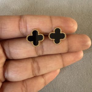 Noir Clover Studs
