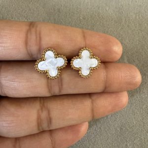 Ivory Clover Studs