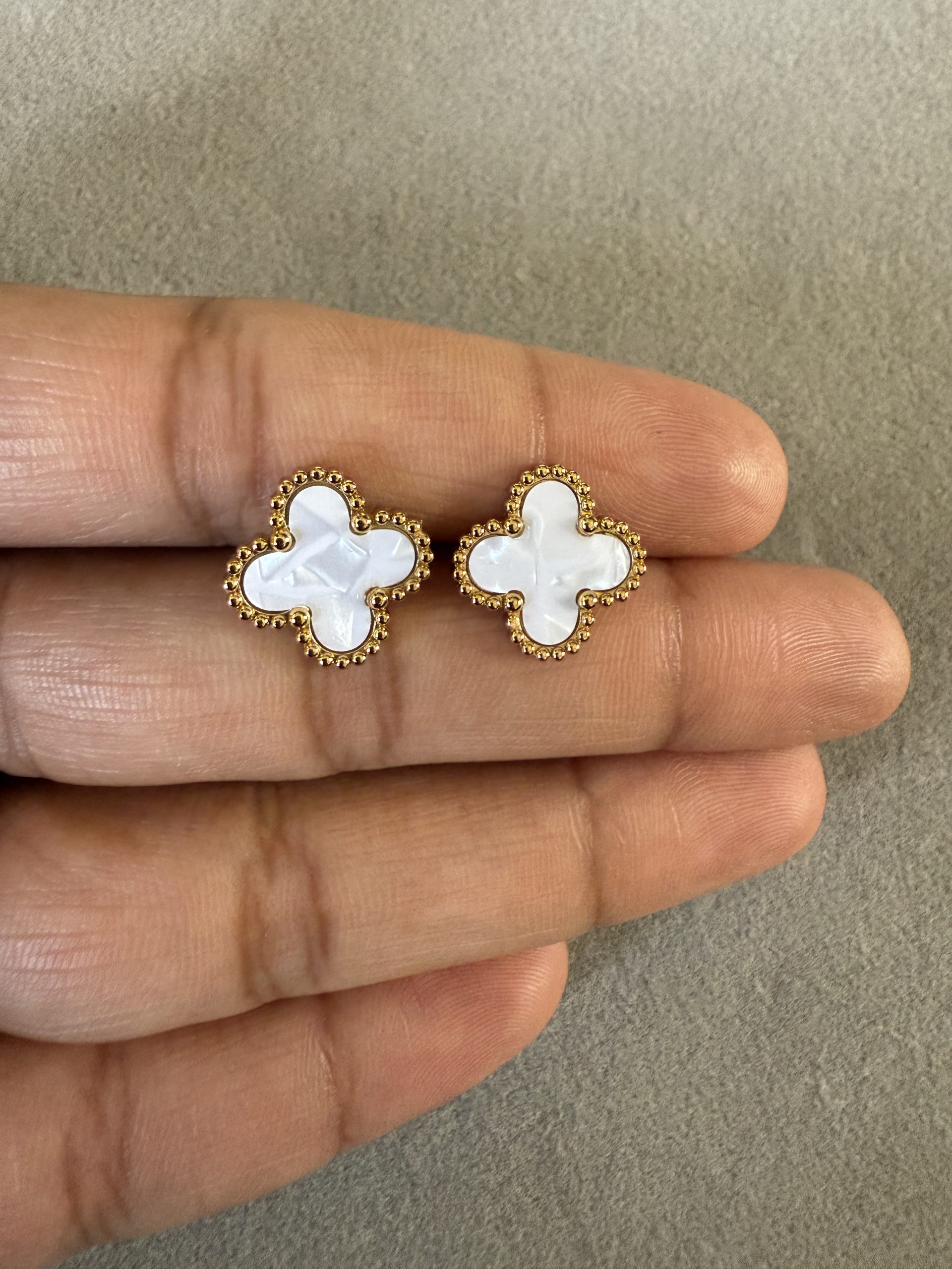 Ivory Clover Studs
